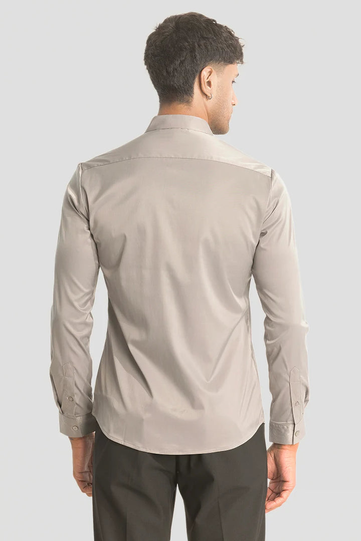 Grey Slim Fit Stretch Shirt