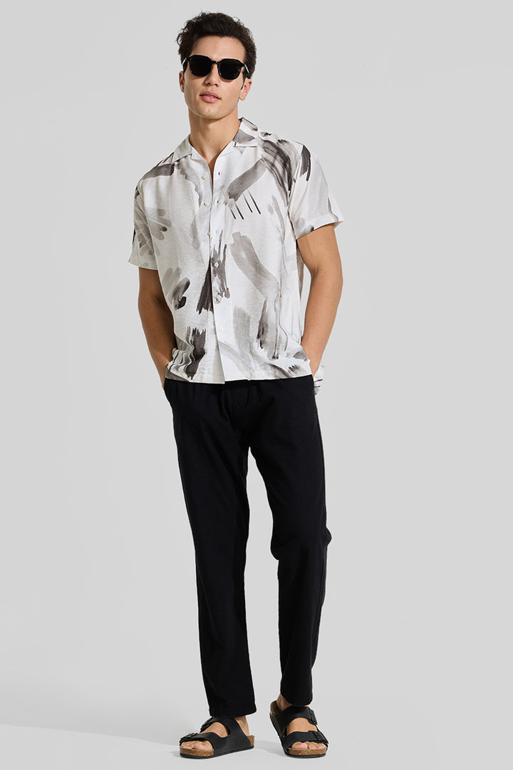 White Cuban Abstract Shirt