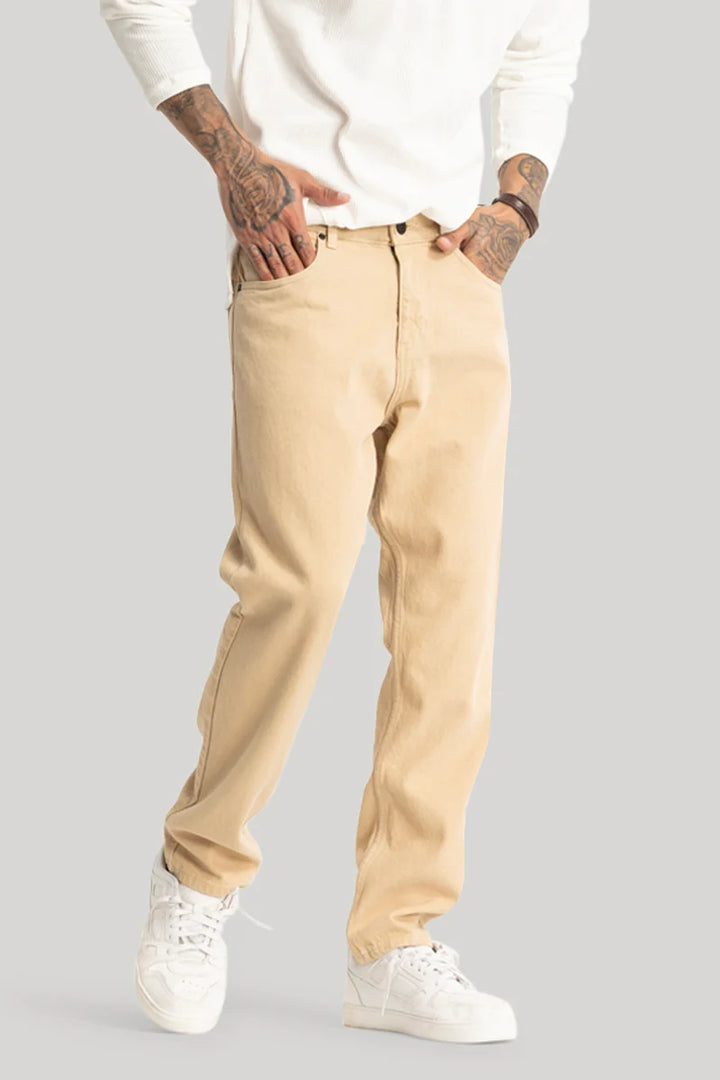 Khaki Baggy Fit Jeans