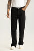 Vertex Black Plain Straight Fit Jeans