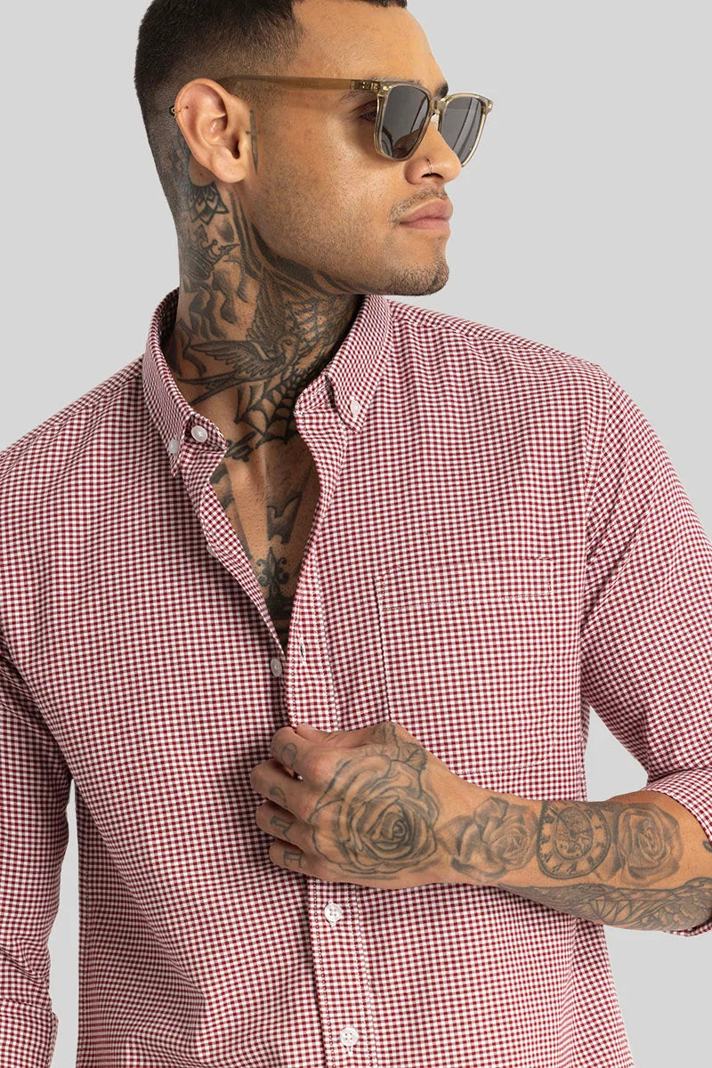 Red Oxford Checks shirt