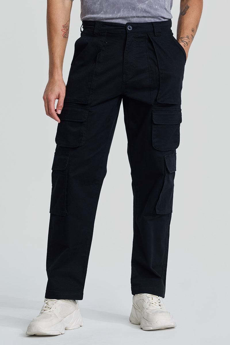 Black Relaxed Fit Cargo Pants