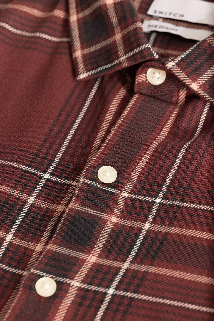 Brown Checks Slim Fit Shirt