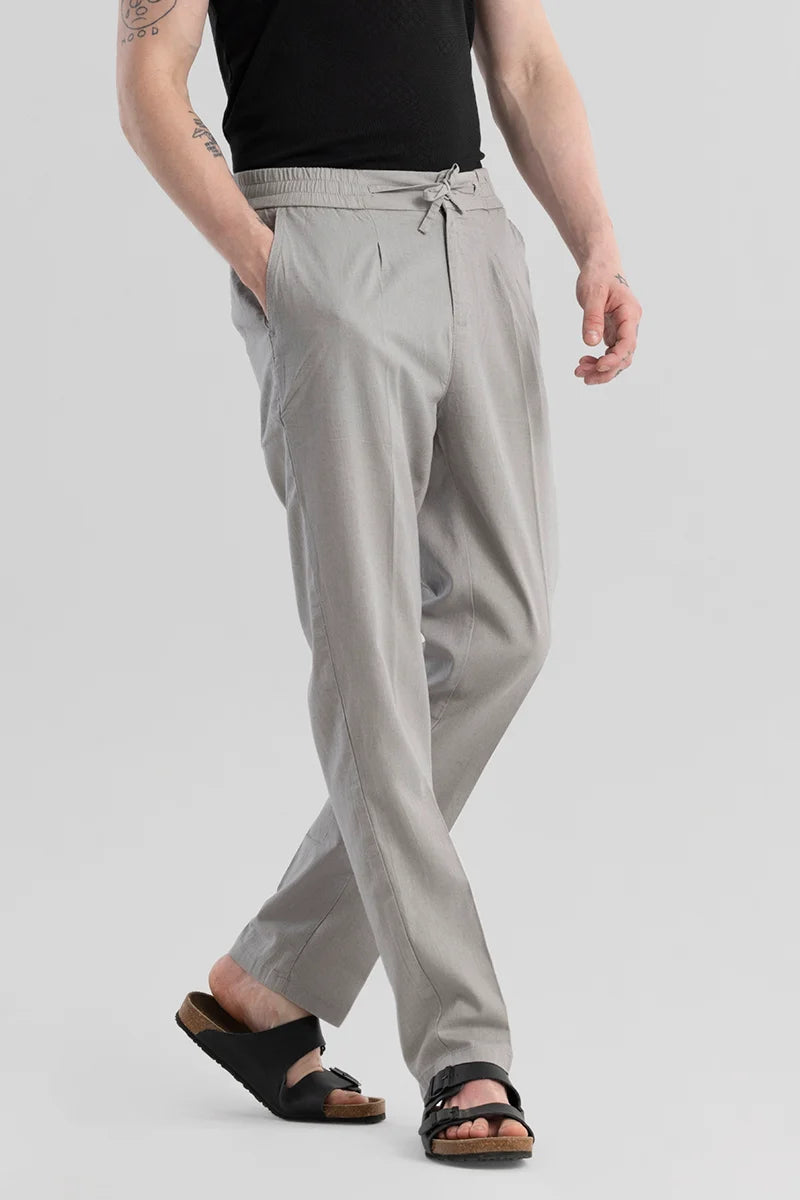 Nova Grey Linen Blend Trouser