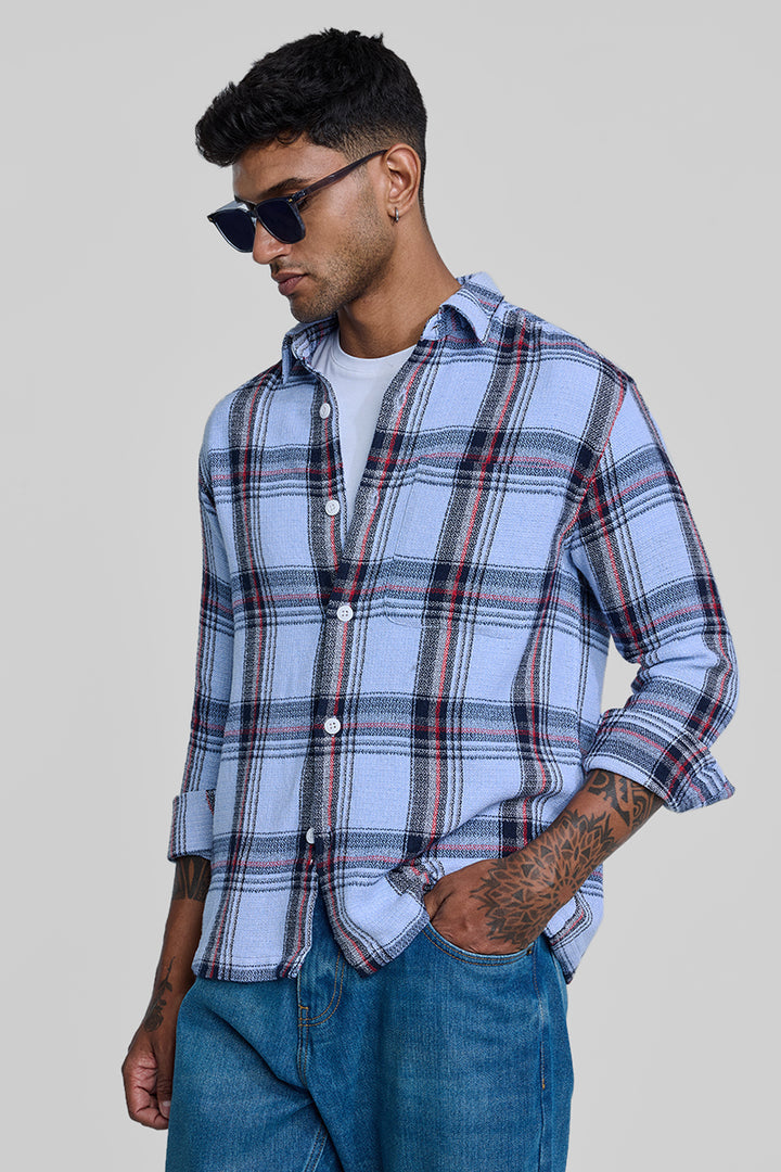 Blue Box Fit Plaid Shirt