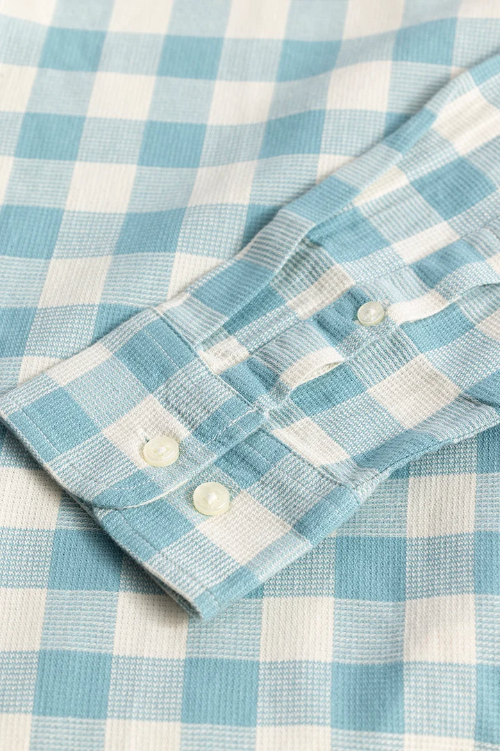 Elysium Ocean Blue Linen Checks Shirt