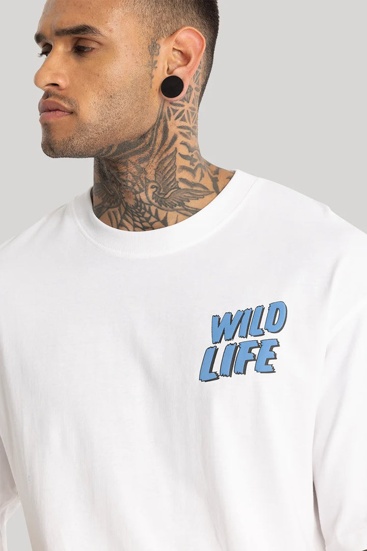 Wild Life White Oversized Fit T-Shirt