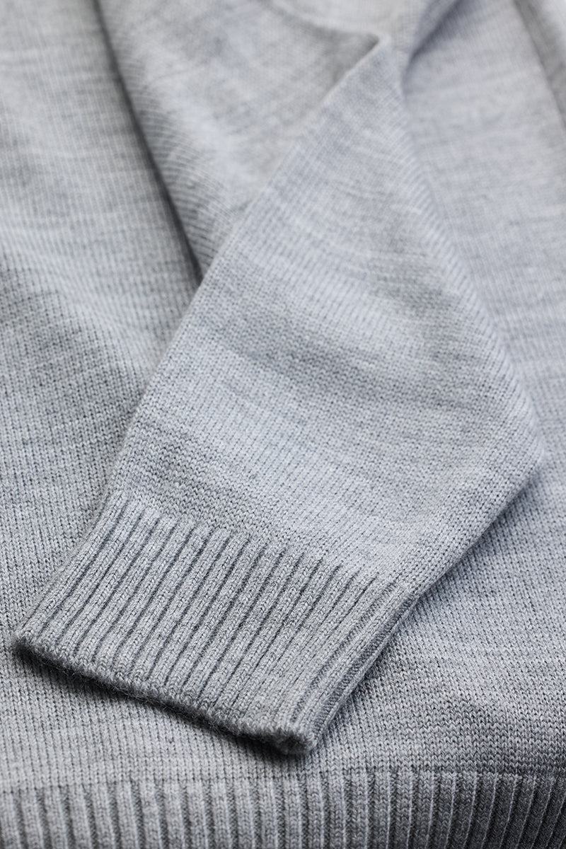 Light Grey Slim Fit Turtleneck Sweater