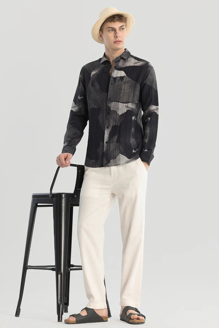 Black Textured Abstract Shirt