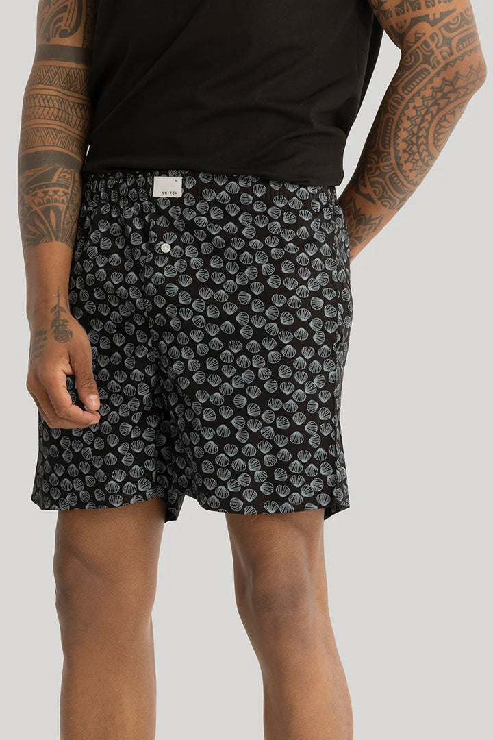 Nico Black Printed Boxers