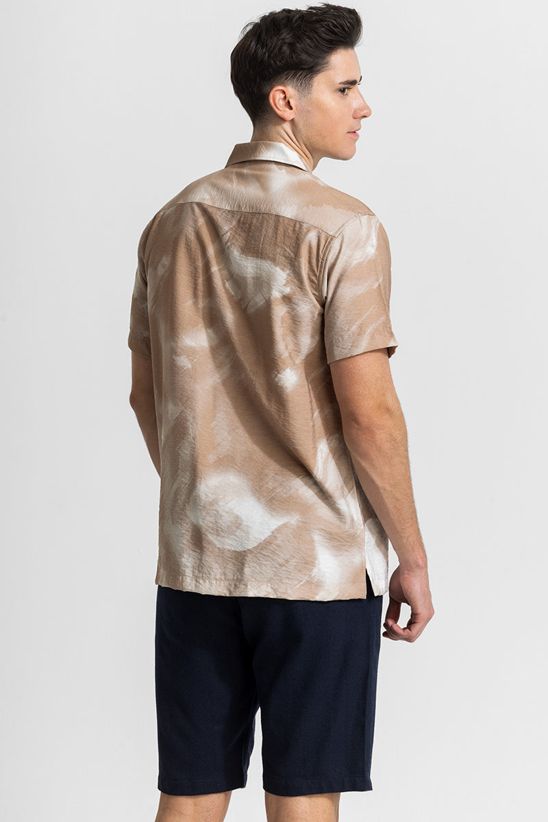 Light Brown Cuban Abstract Shirt