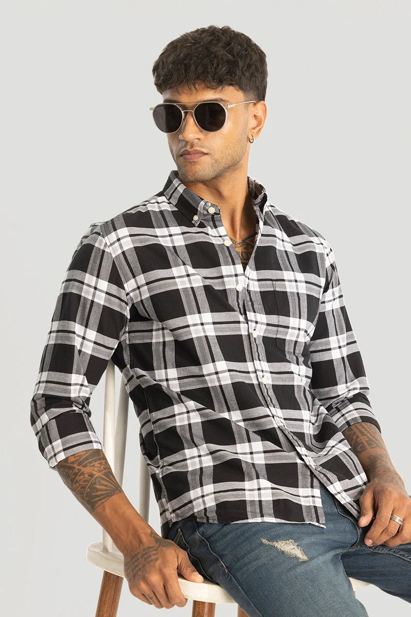 Black Checks Oxford Shirt