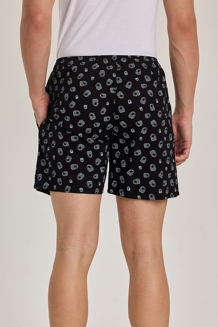 Black Printed Boxer