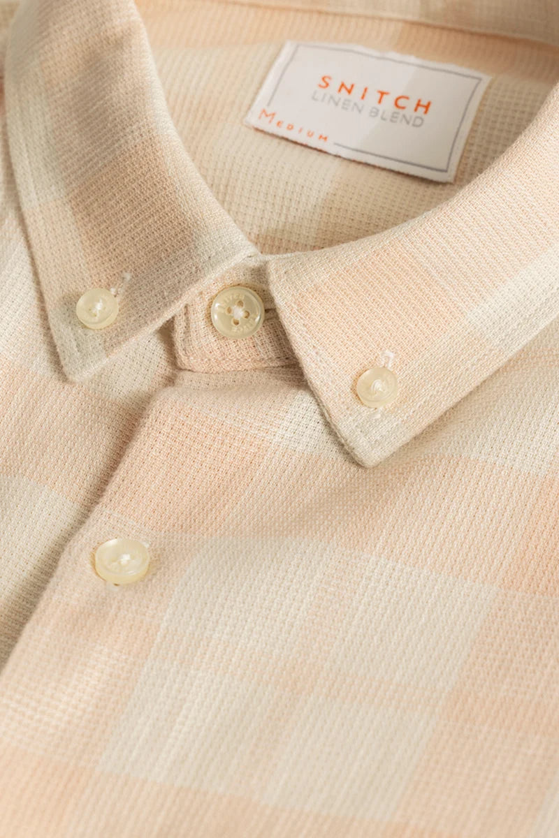 Axis Peach Checks Linen Shirt