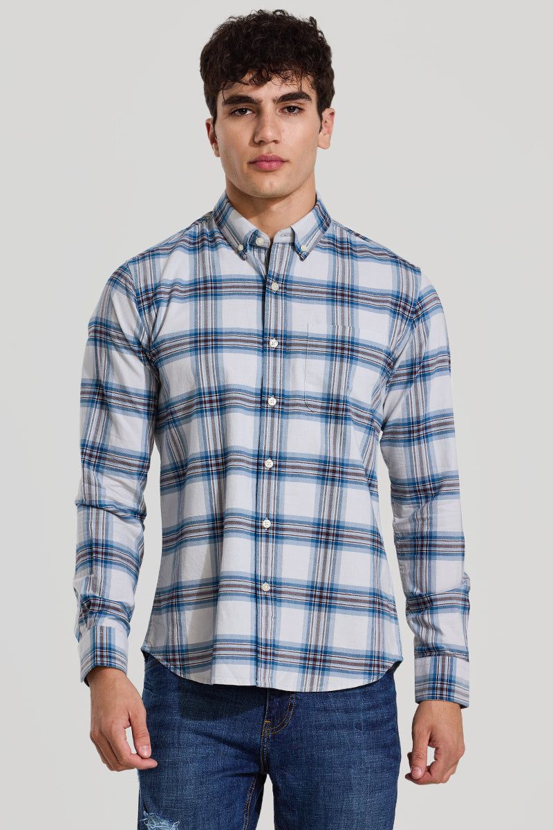 White Checks Slim Fit Shirt