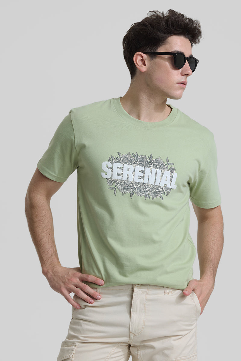 Serenial Light Green Regular Fit T-Shirt