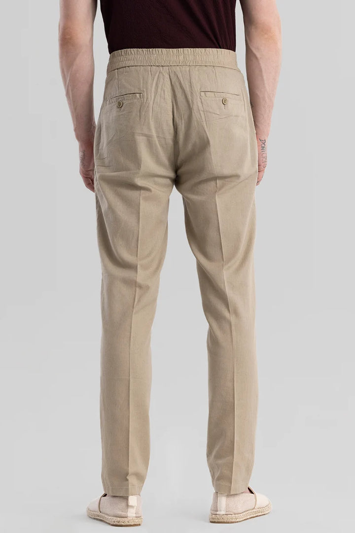 Nova Beige Linen Blend Trouser