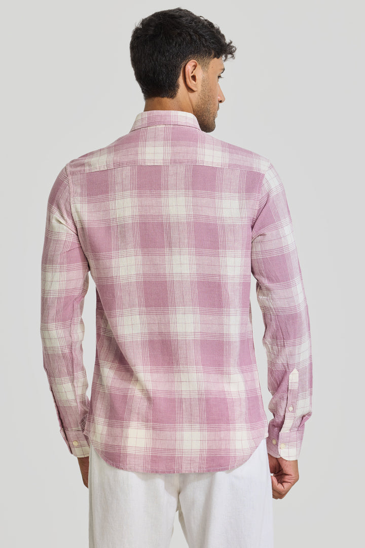 Pink Checks Linen Shirt