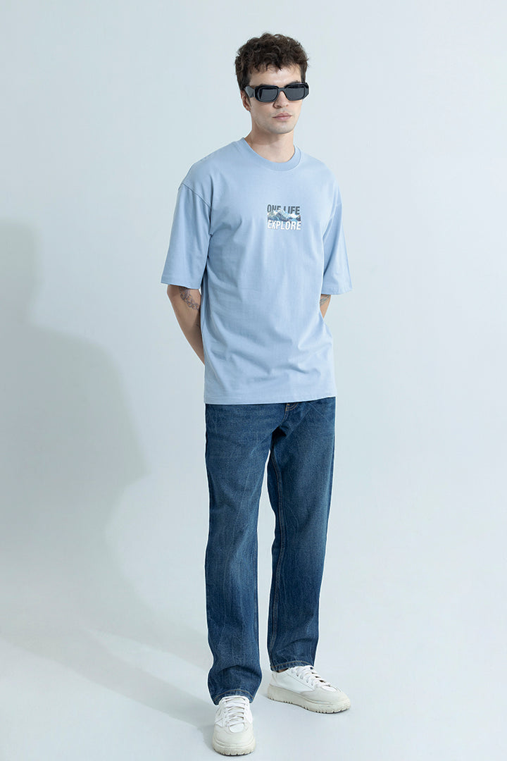 One Life Explore Blue Oversized T-Shirt