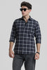 Charcoal Grey Checks Slim Fit Shirt