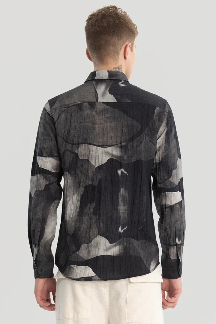 Black Textured Abstract Shirt