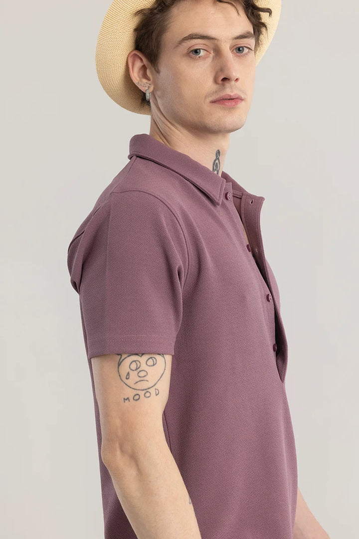 Poloshique Mauve Plain Polo T-Shirt