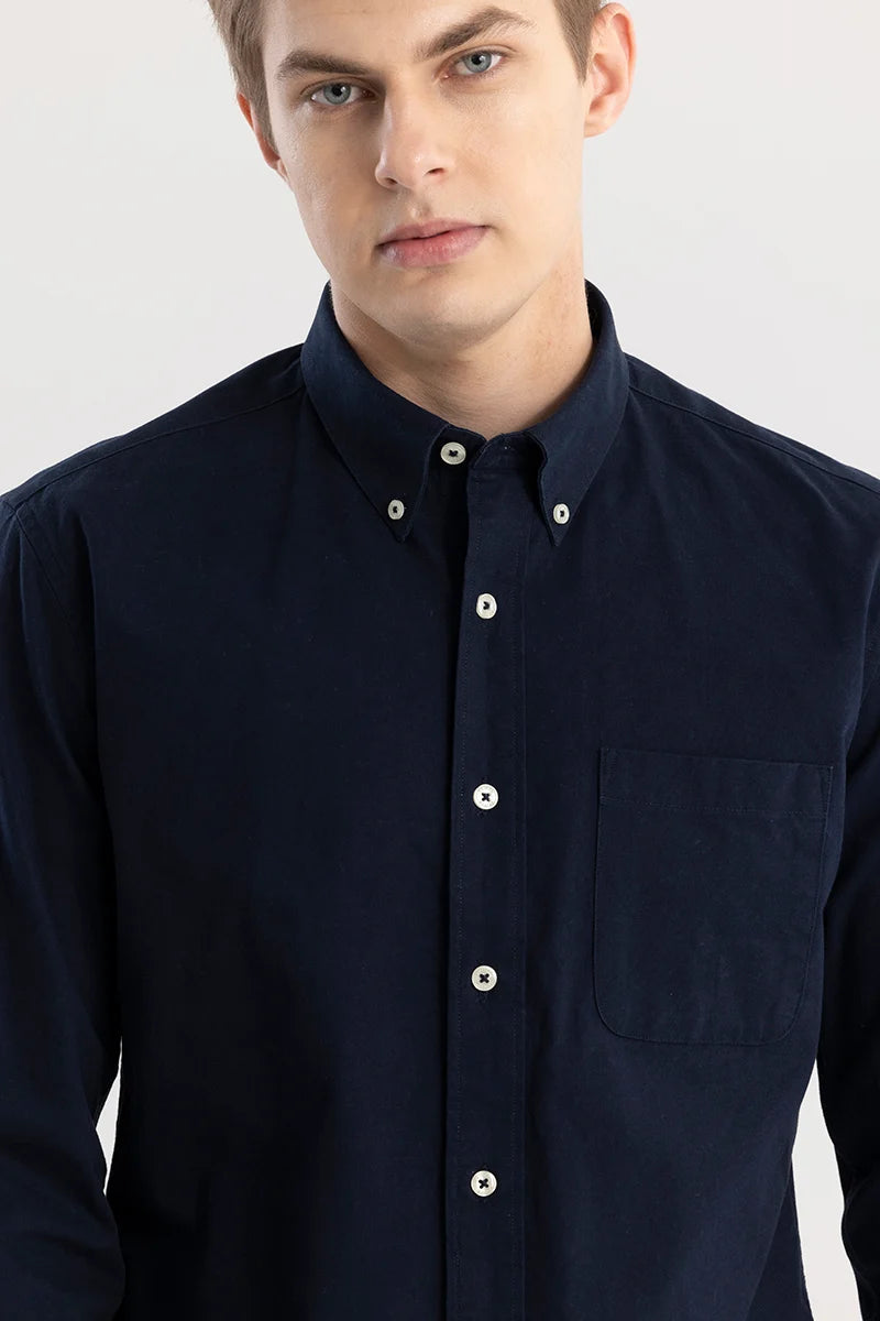 Buy Men's Shirtolo Plain Navy Shirt Online | Snitch – SNITCH