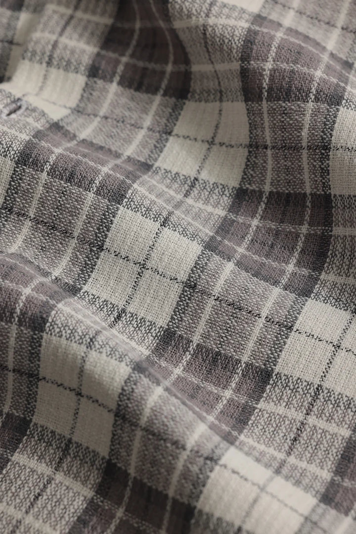 Plaided Grey Check Shirt