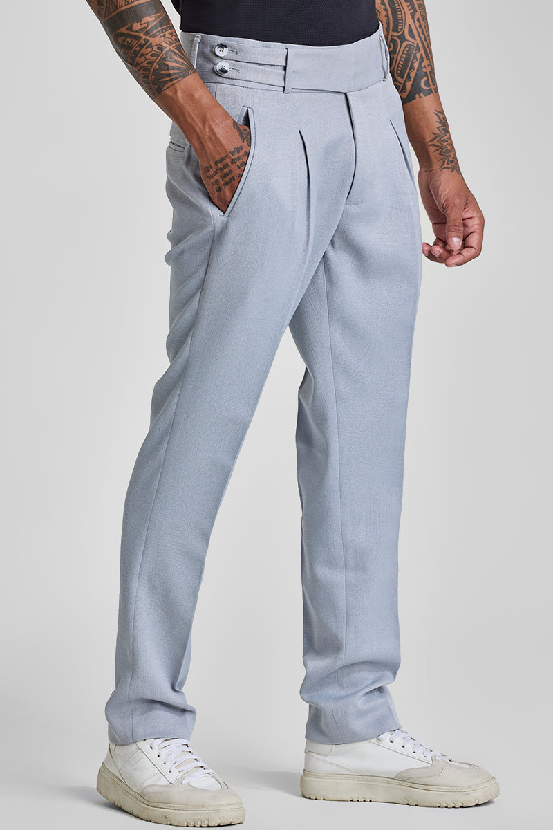 Light Blue Relaxed Fit Korean Trousers