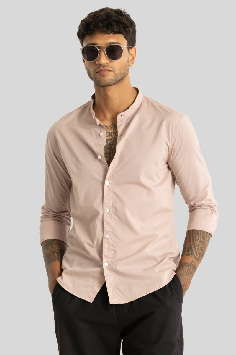 Yngve Beige Plain Shirt