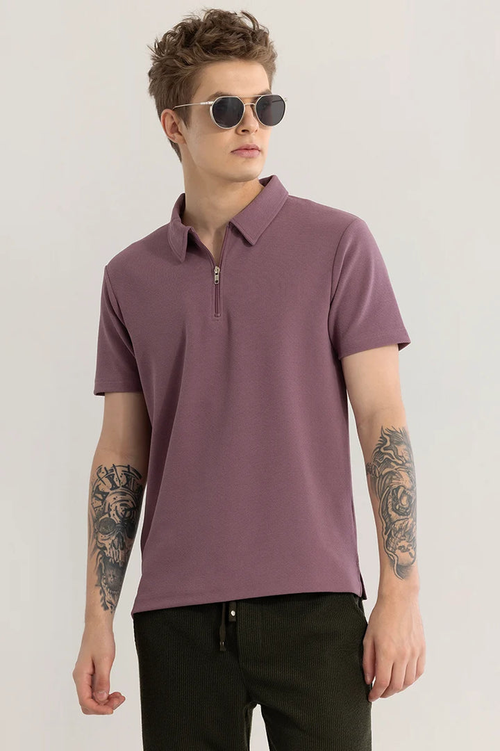 Elegantiq Mauve Polo T-Shirt