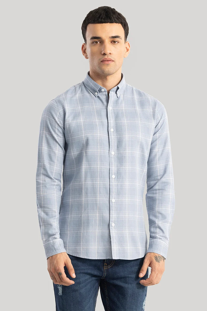 Fleur Light Blue Checks Shirts