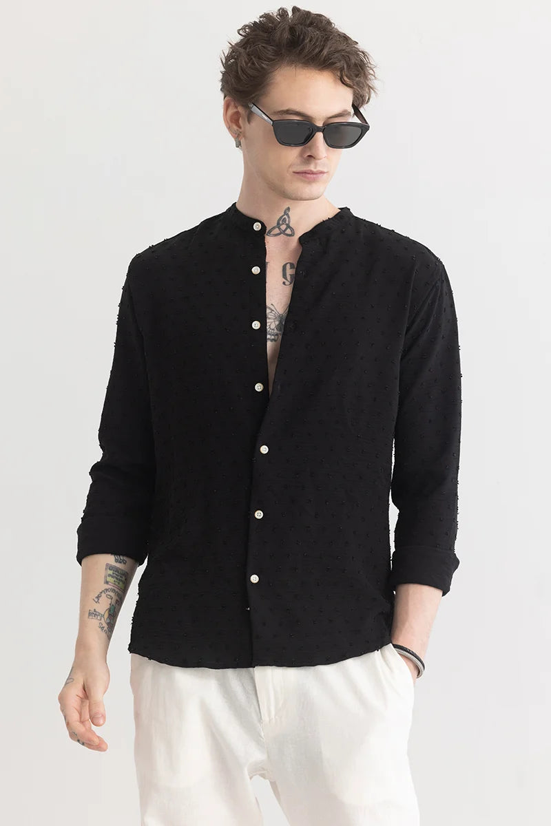 Texturity Textured Black Shirt