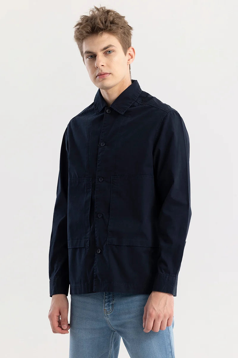 Eclectic Navy Blue Overshirt