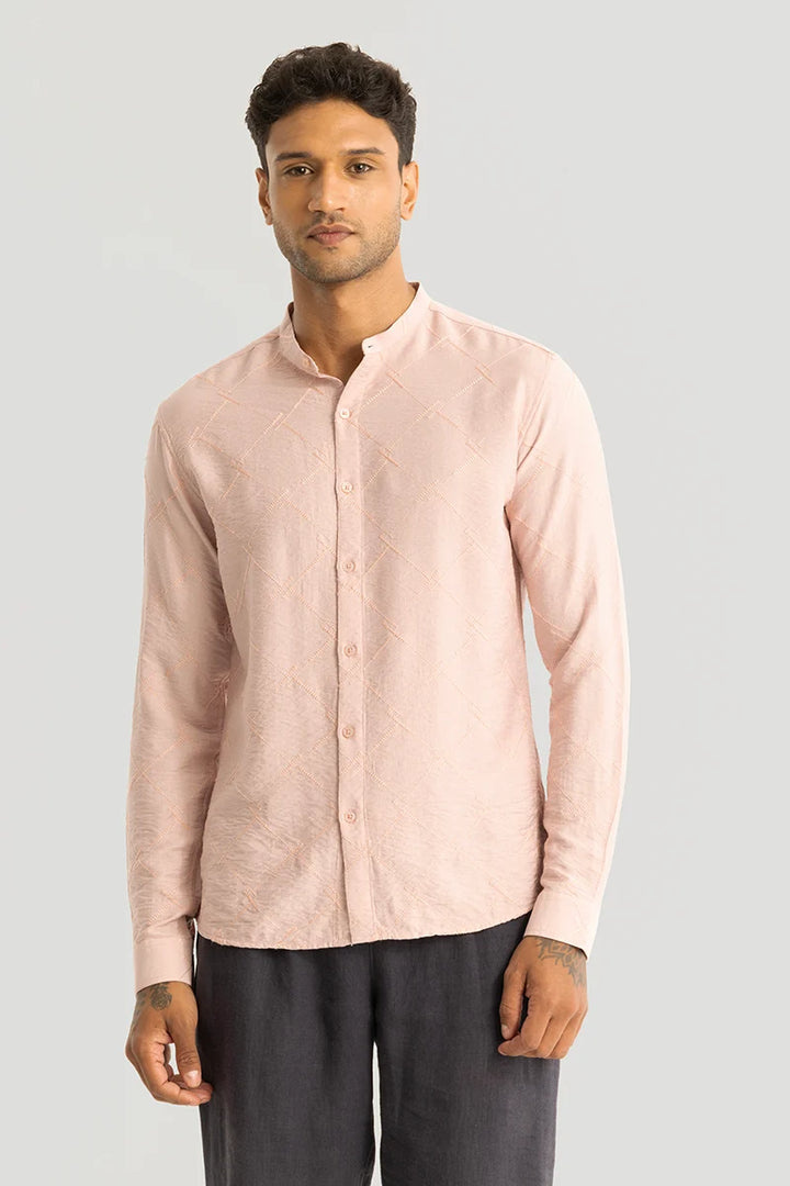 Giovanni Peach Embroidered Shirt