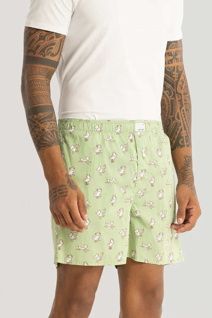 Maria Light Green Printed Boxers