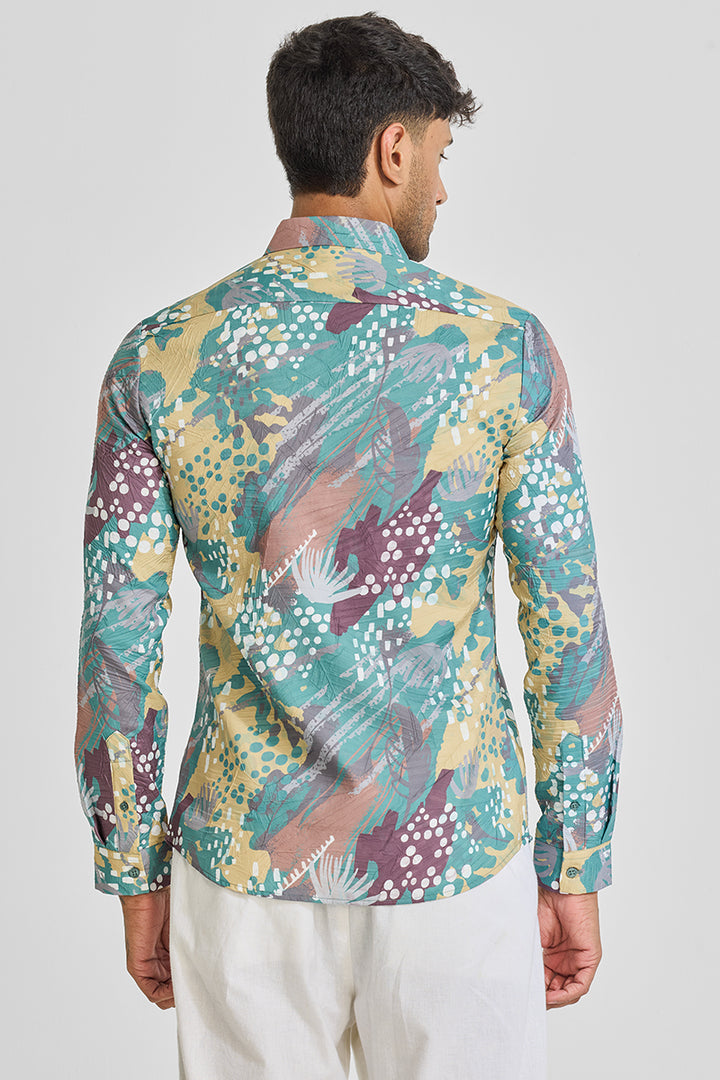 Multi Abstract Slim Fit Shirt