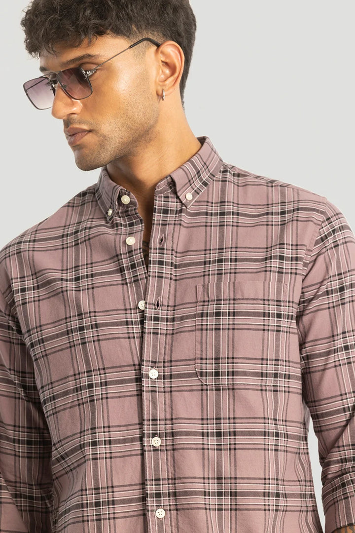 Mauve Checks Oxford Shirt