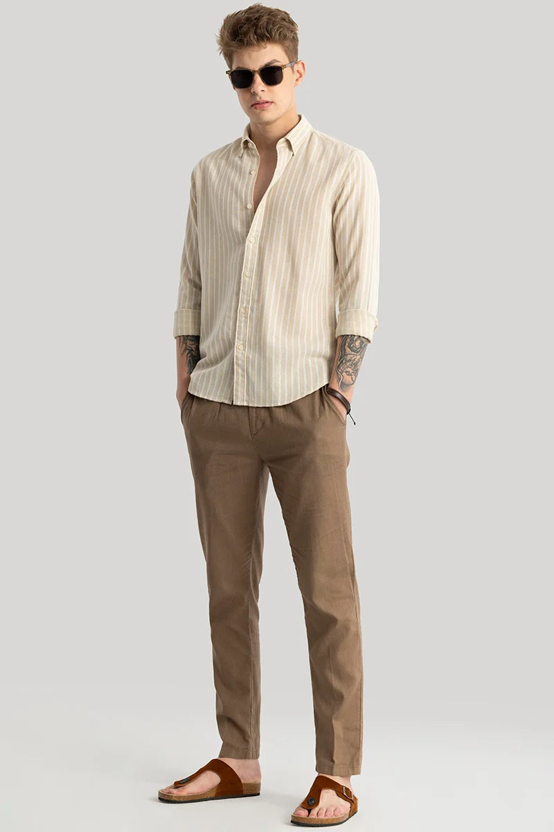 Yves Nude Stripes Linen Shirt