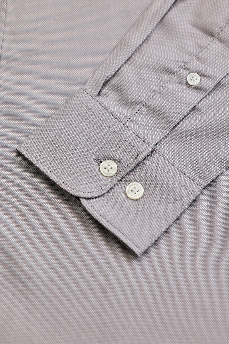 Light Grey Solid Twill Shirt