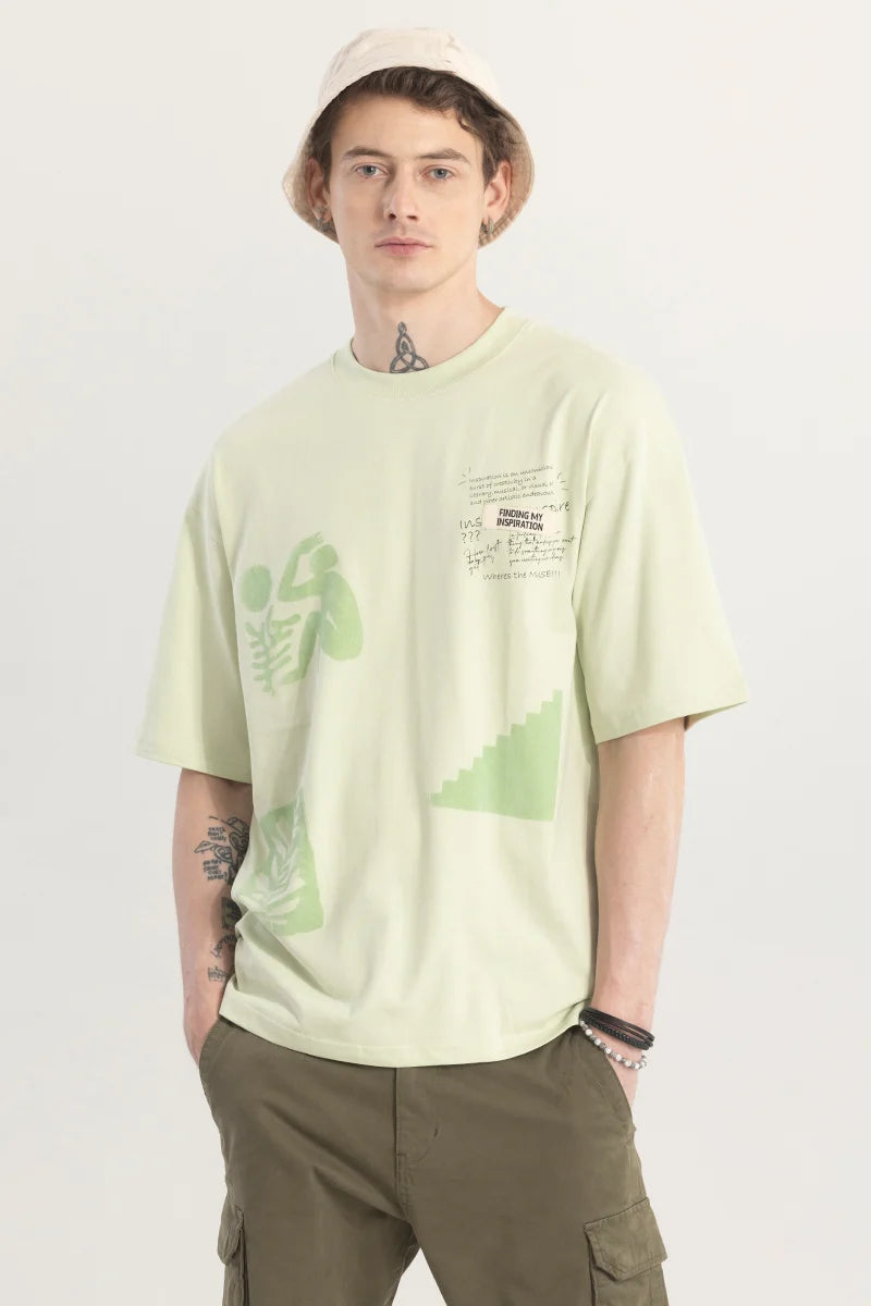 Inspiration Comes Green Oversized T-shirt