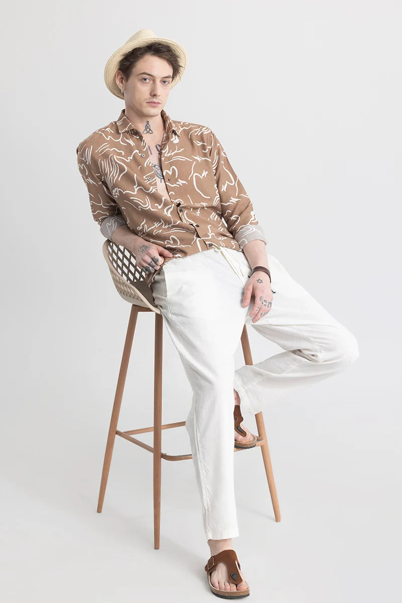 Geoshard Abstract Brown Shirt