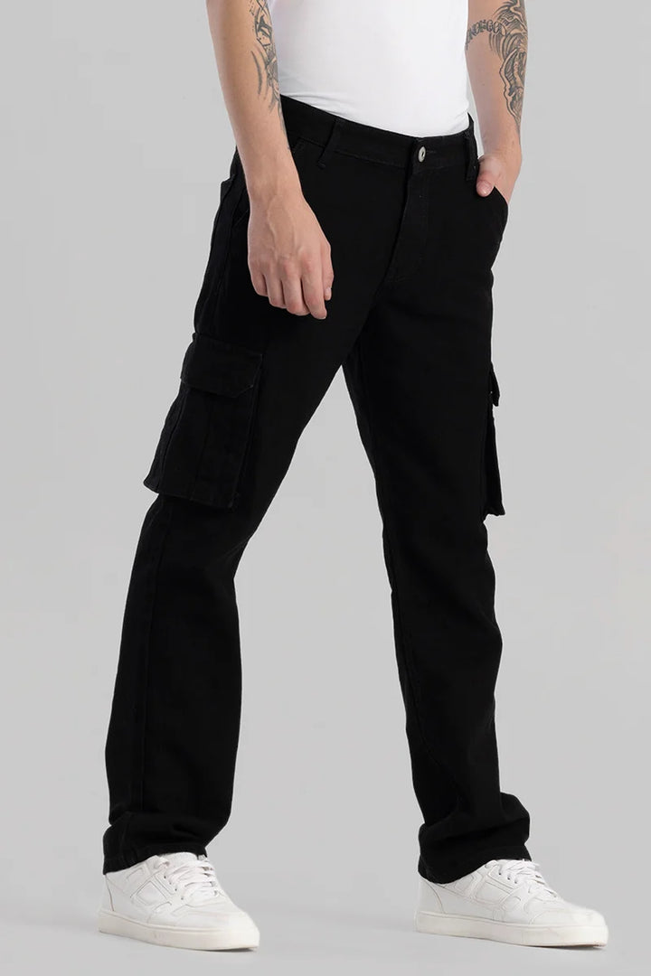 Pockethance Black Comfort Fit Jeans