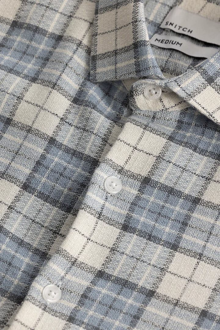 Plaided Light Blue Check Shirt