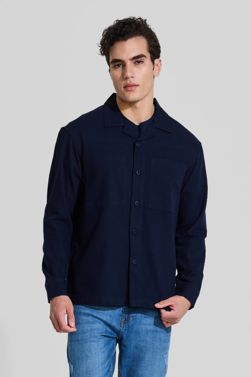 Navy Relaxed Fit Overshirt