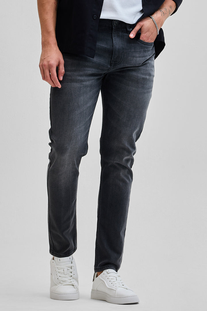 Grey Tapered Fit Jeans