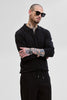 Core Lab Black Slim Fit Knitted Polo T-Shirt