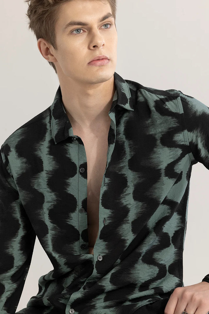 EmberFlow Abstract Green Shirt