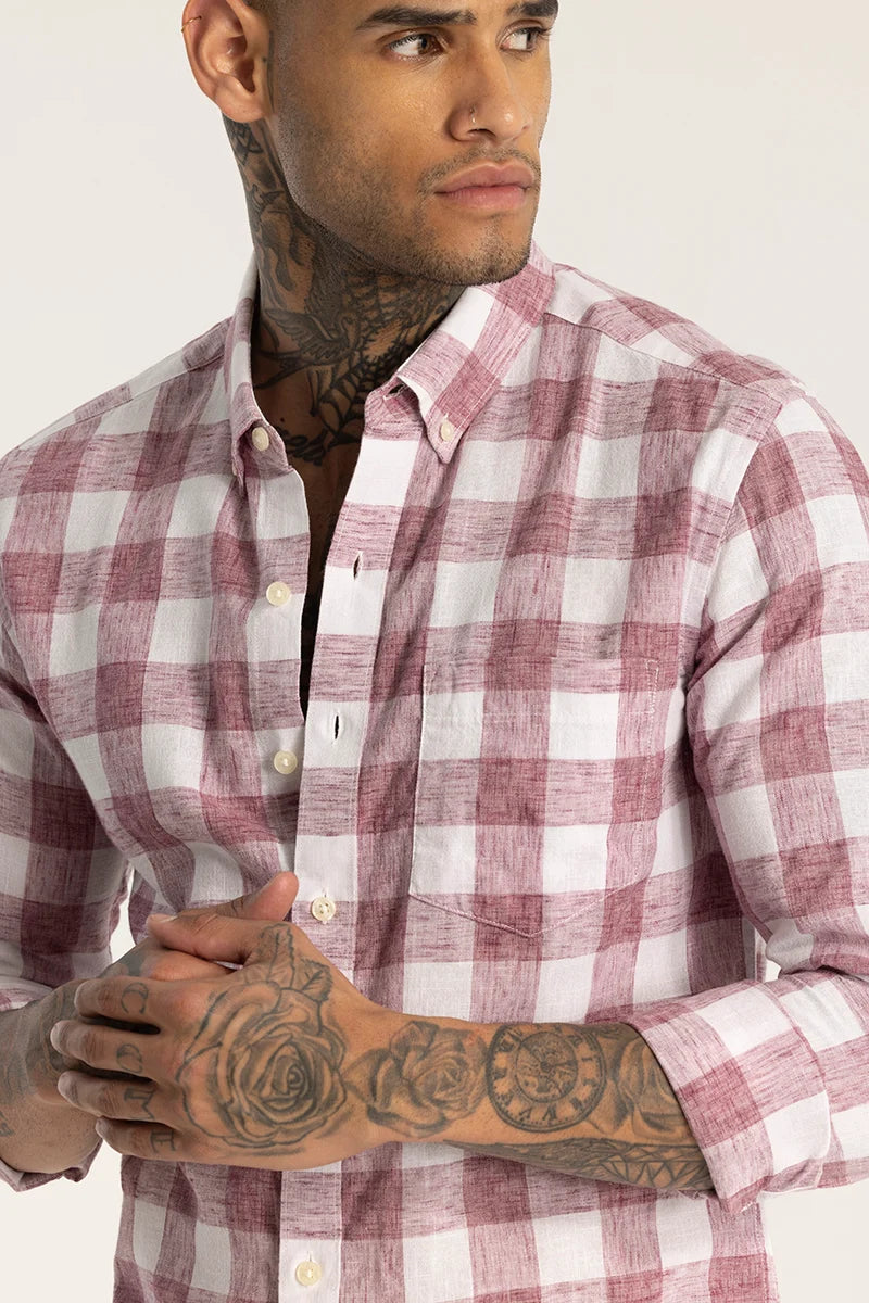 Mauve Checks Linen shirt