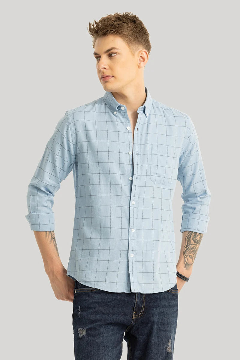 Philippe Light Blue Checks Shirt